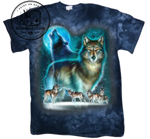 Night Wolves Wolf Pack Moon Graphic Tee Tie Dye T-shirt