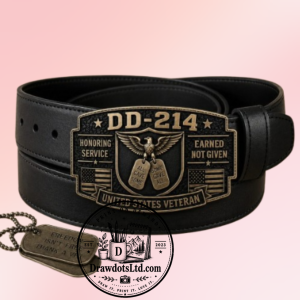 DD 214 Veteran Honor Belt Buckle