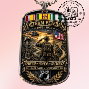 Vietnam Veteran All Gave Some Gave All Dog Tag Necklace