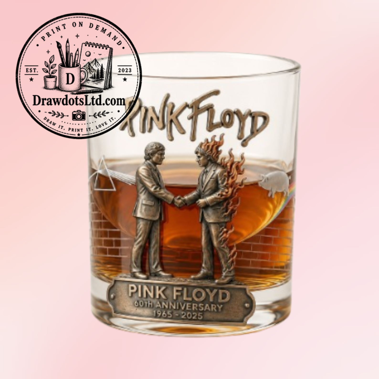 Pink Floyd 60th Anniversary Whiskey Glass