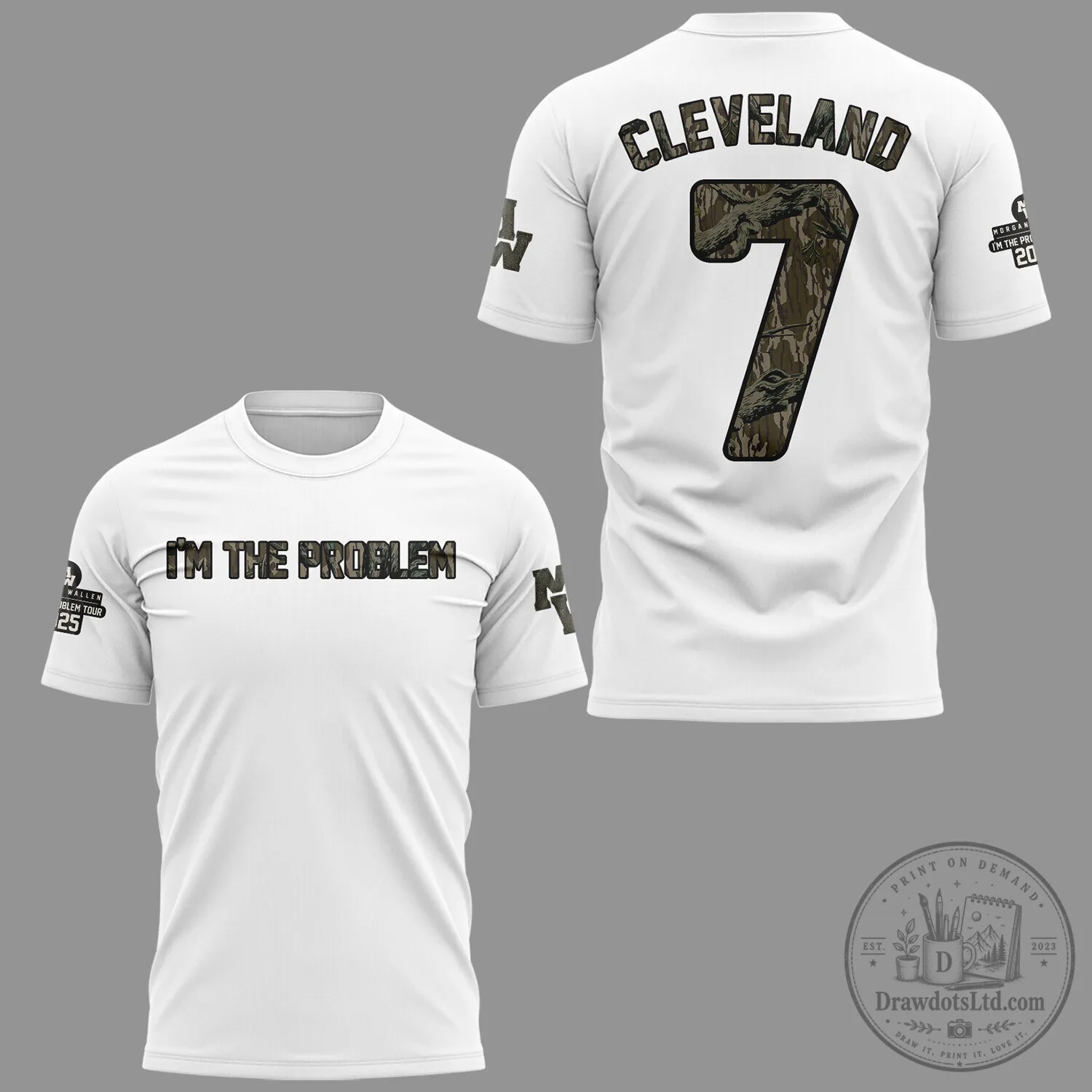 Cleveland Baseball Jersey featuring Morgan Wallen's I'm The Problem Design 5 Cleveland Baseball Jersey featuring Morgan Wallen
