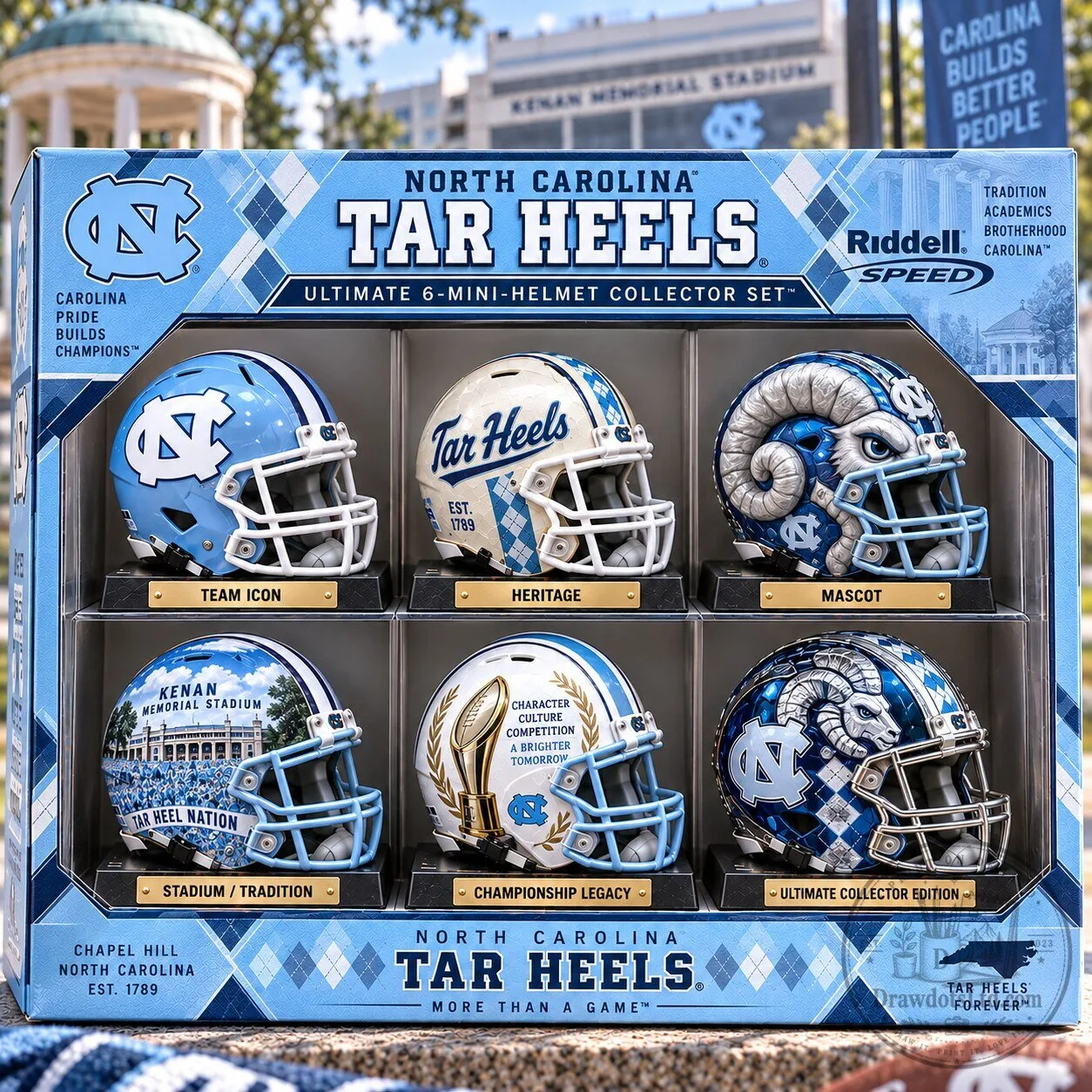 North Carolina Tar Heels Ultimate 6-Mini Helmet Collector Set