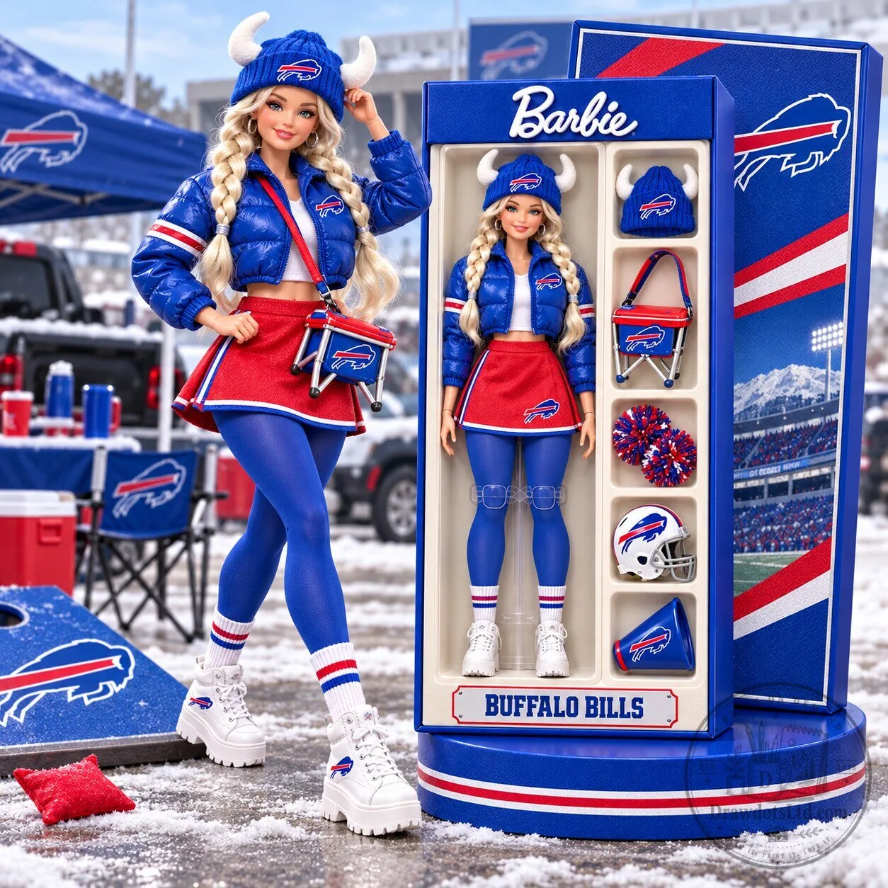 Buffalo Bills Barbie Doll with Accessories and Football Team Apparel