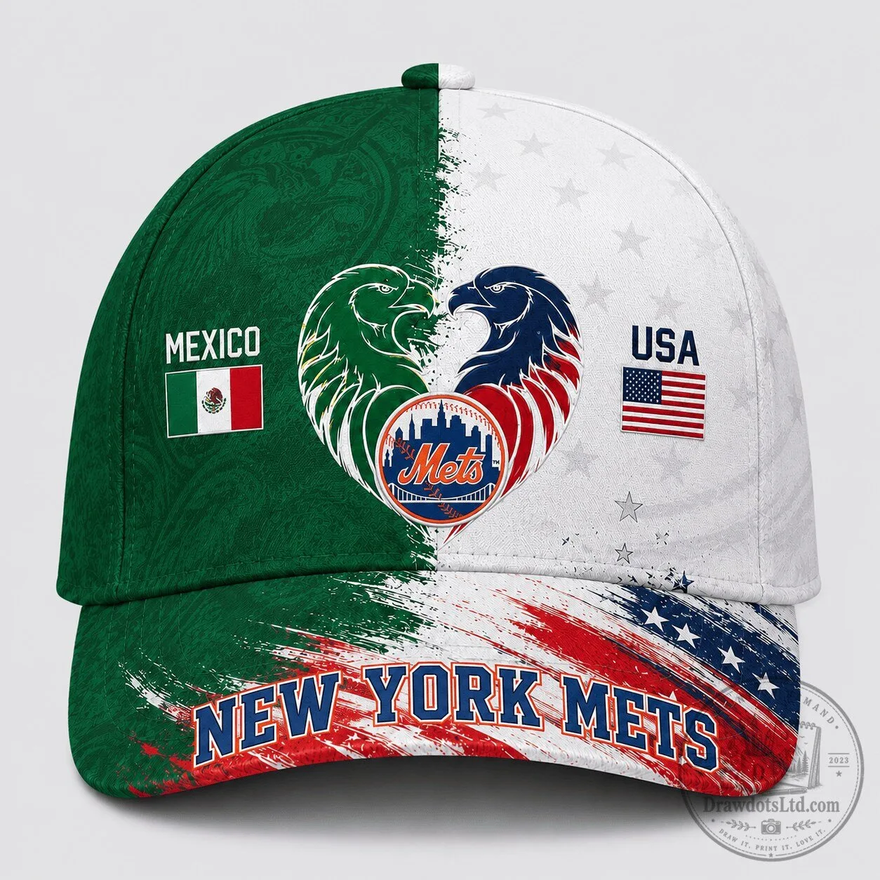 New York Mets Baseball Team Mexico USA Dual Pride Cap Hat