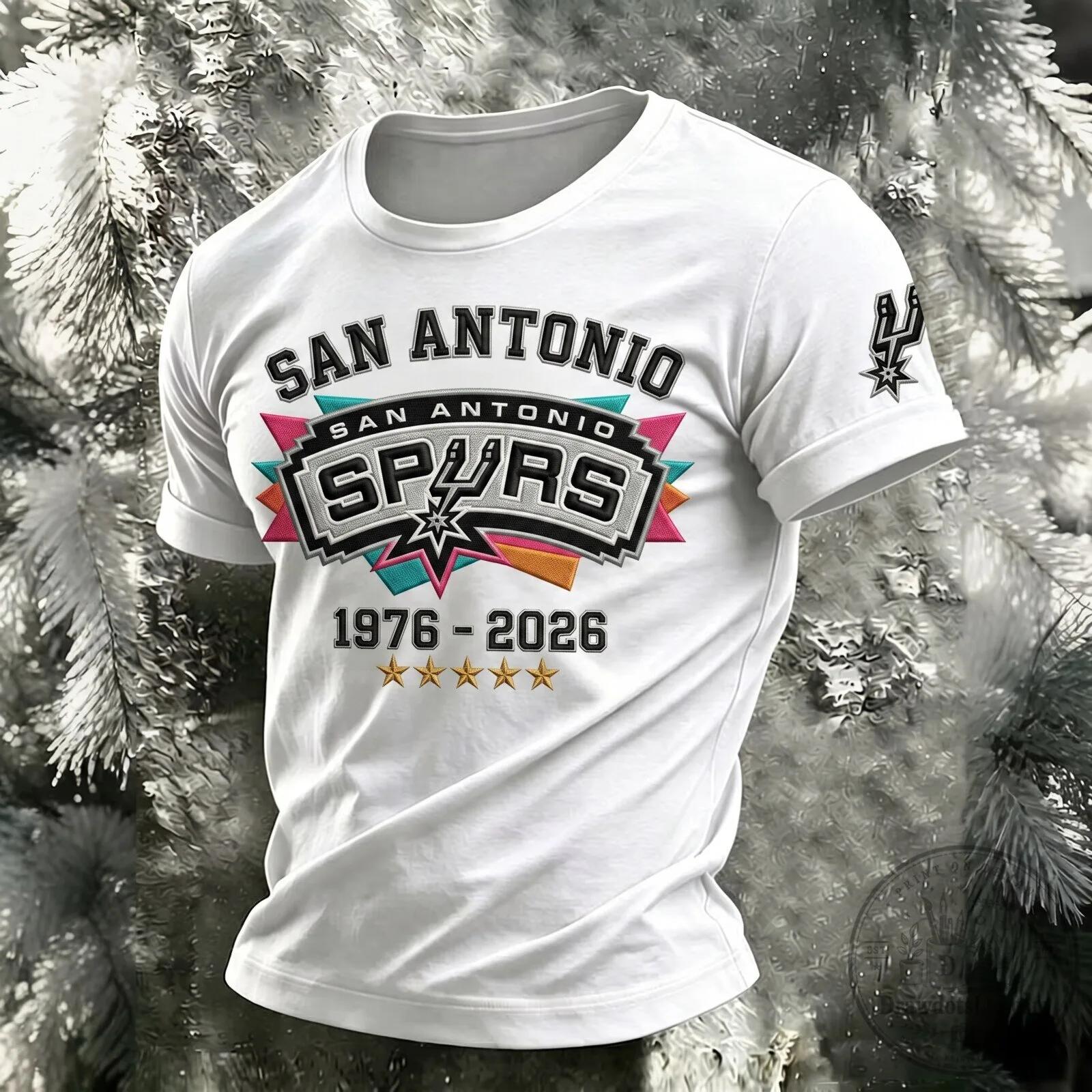 San Antonio Spurs Basketball Team Anniversary White T-Shirt