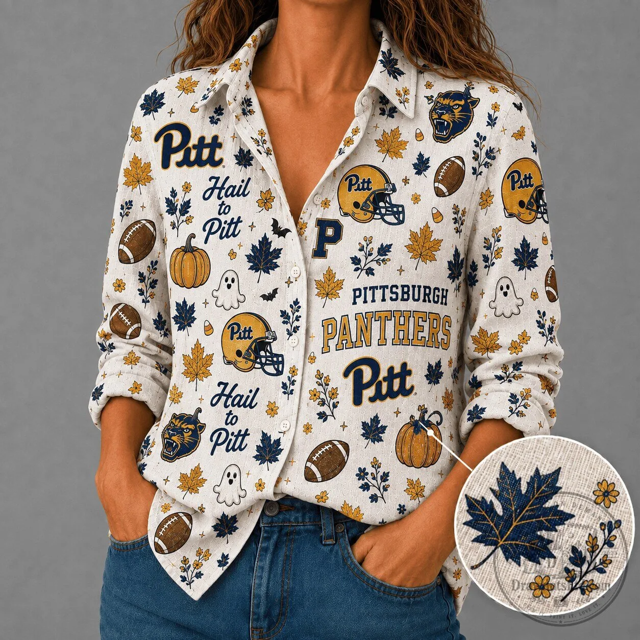 Pittsburgh Panthers Football Halloween Hawaiian Shirt