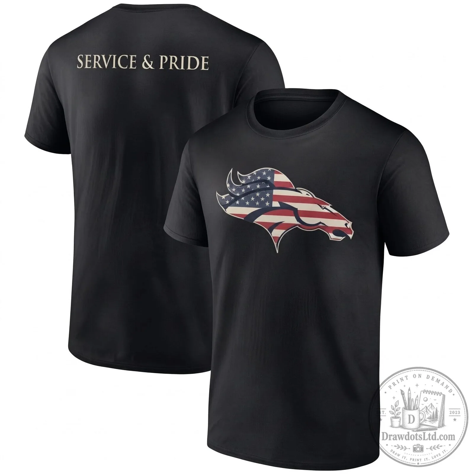 Denver Broncos Salute To Service American Flag Logo T-Shirt 6 Denver Broncos Salute To Service American Flag Logo T-Shirt