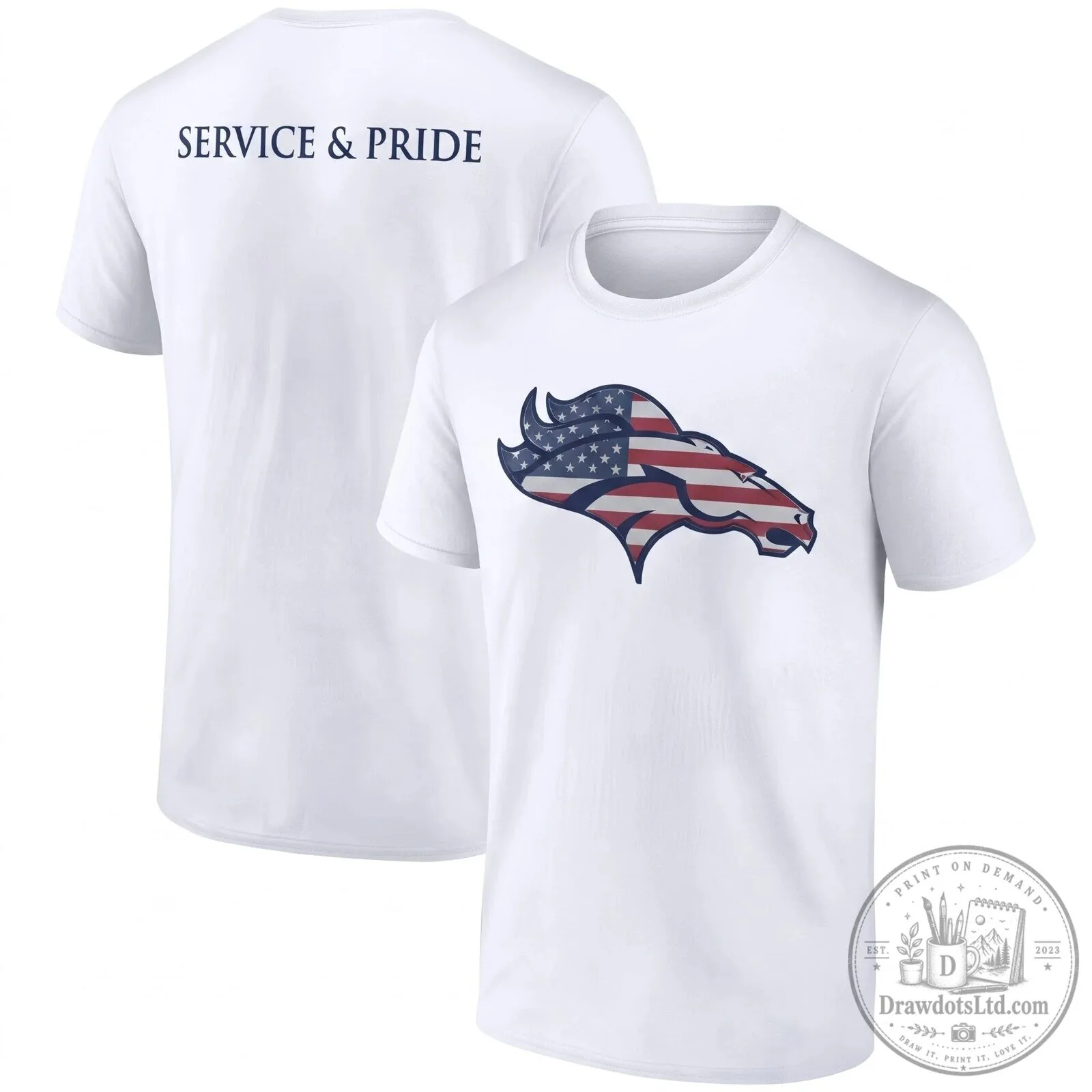Denver Broncos Salute To Service American Flag Logo T-Shirt 7 Denver Broncos Salute To Service American Flag Logo T-Shirt