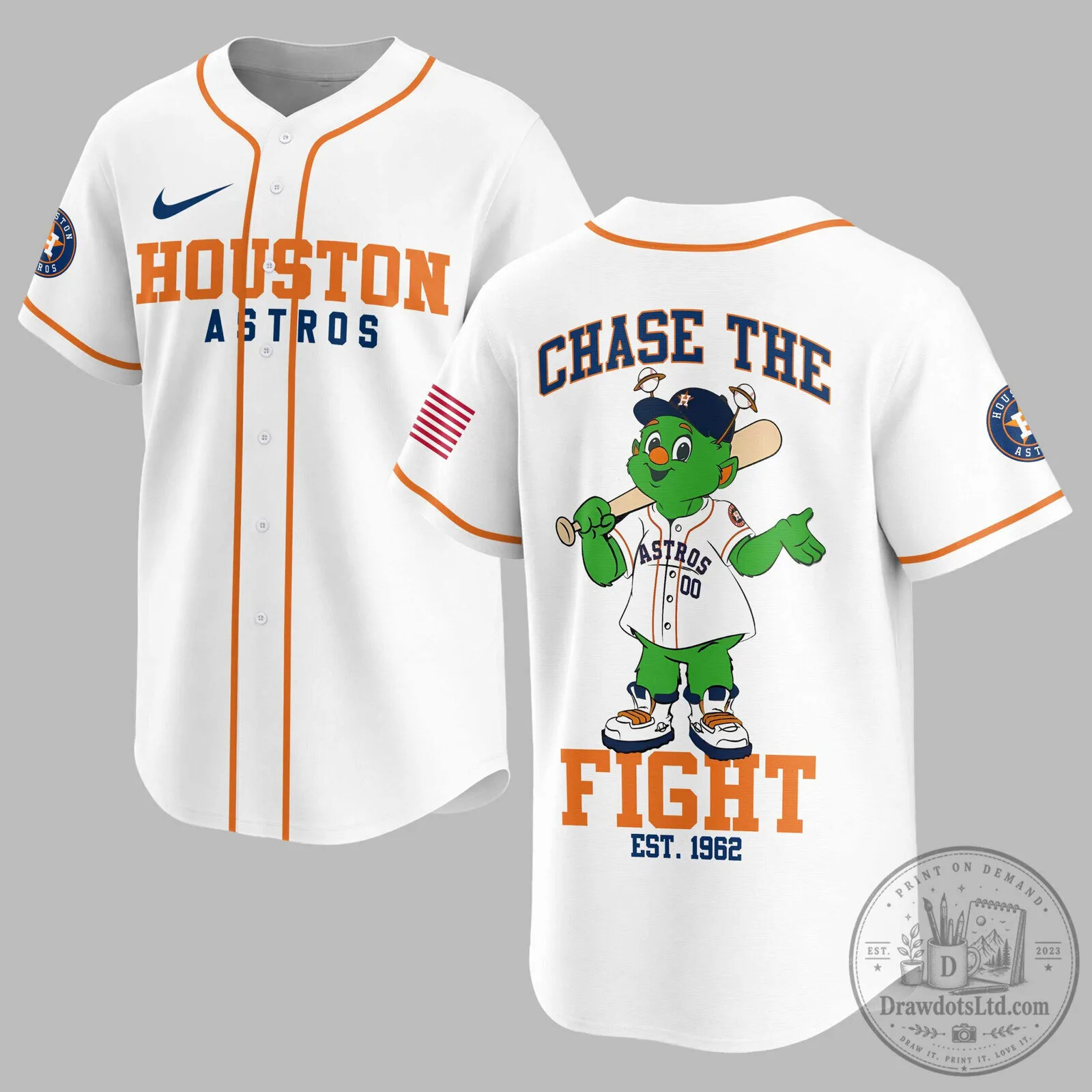 Houston Astros Baseball Jersey Orbit Mascot Chase The Fight