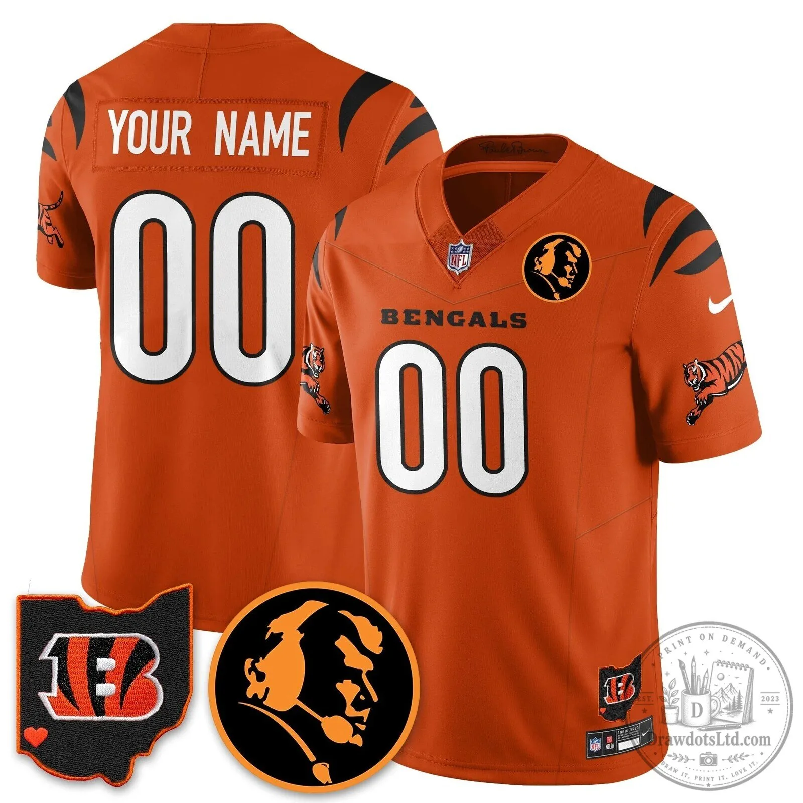 John Madden Cincinnati Bengals Black Game Day Football Jersey 11 John Madden Cincinnati Bengals Black Game Day Football Jersey