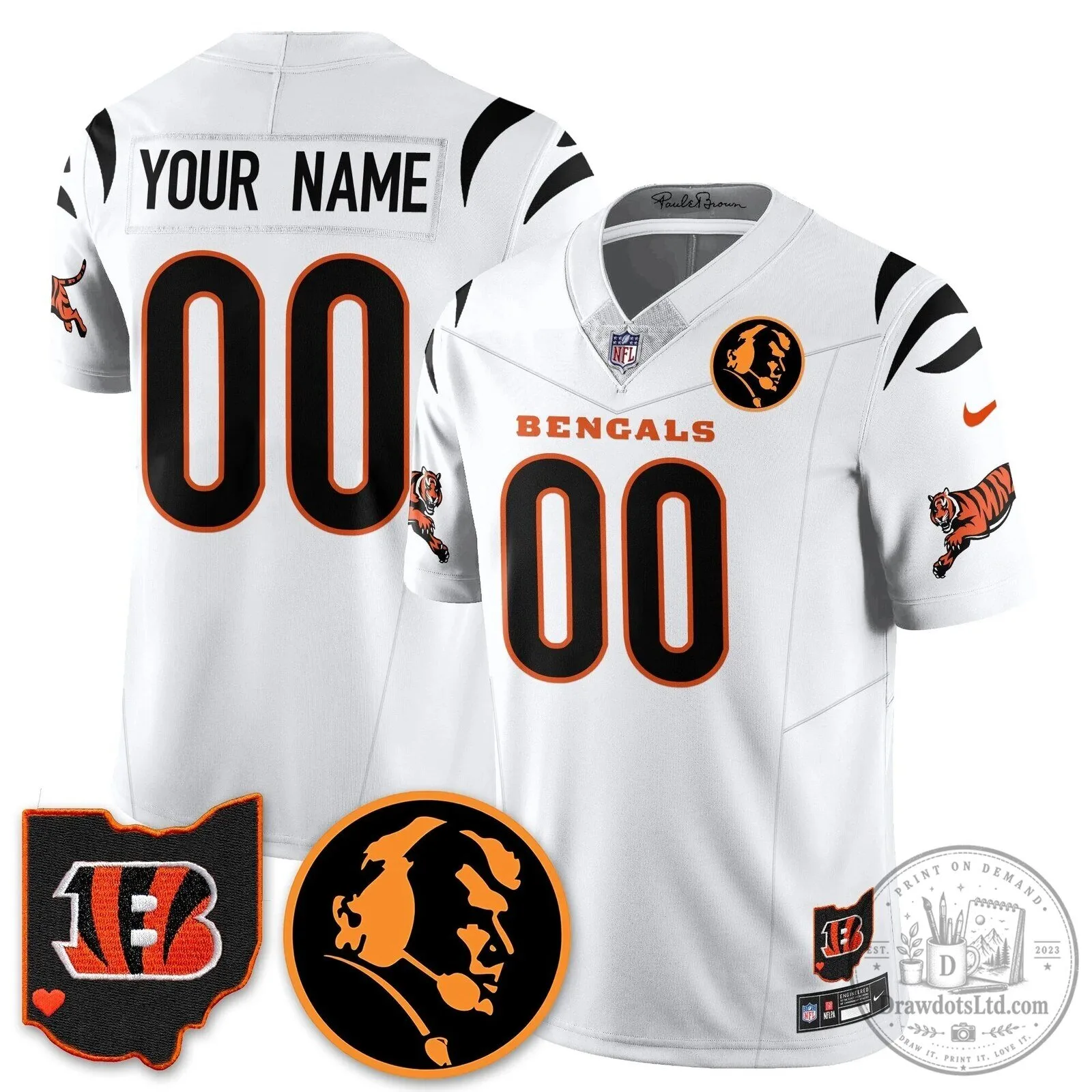 John Madden Cincinnati Bengals Black Game Day Football Jersey 12 John Madden Cincinnati Bengals Black Game Day Football Jersey