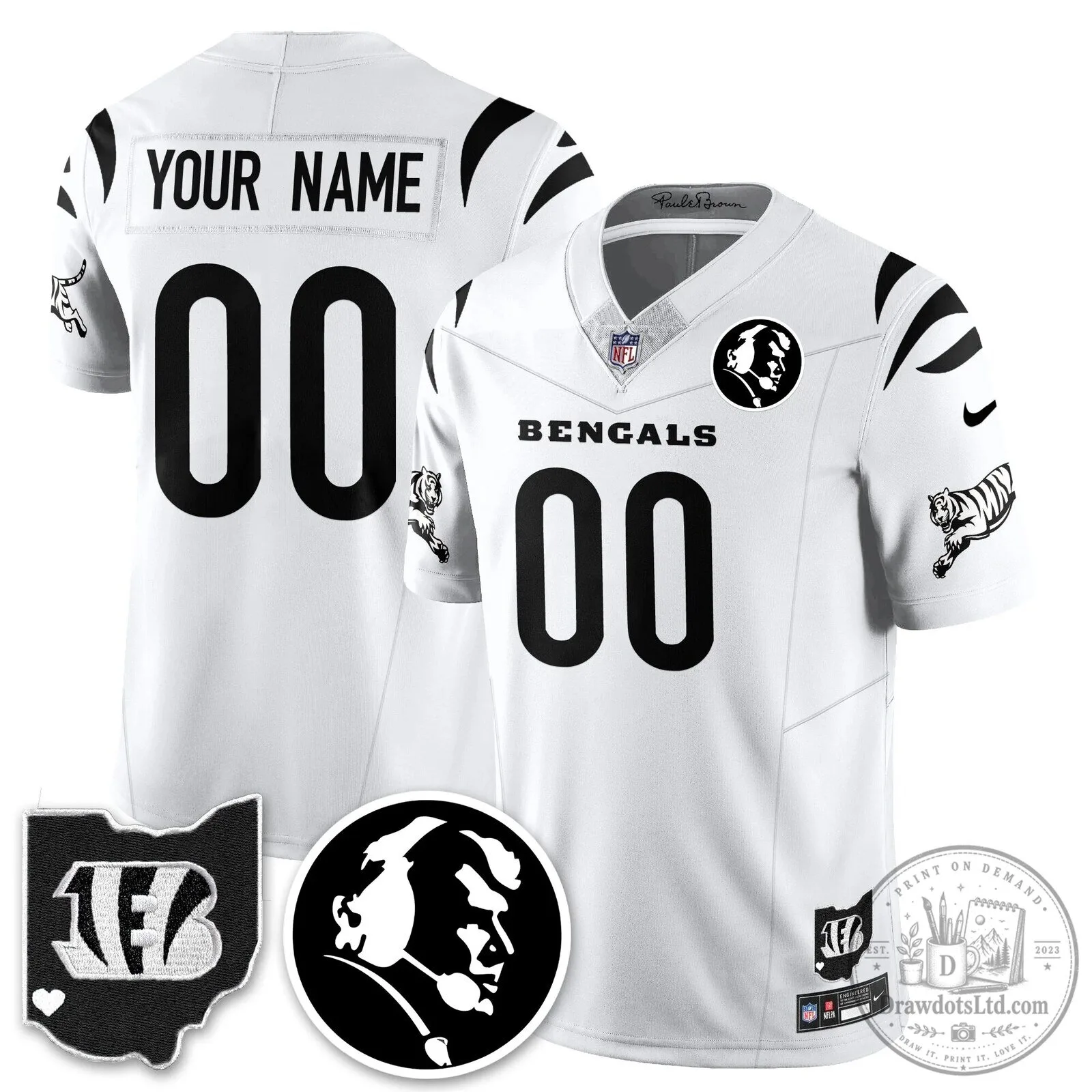 John Madden Cincinnati Bengals Black Game Day Football Jersey 13 John Madden Cincinnati Bengals Black Game Day Football Jersey