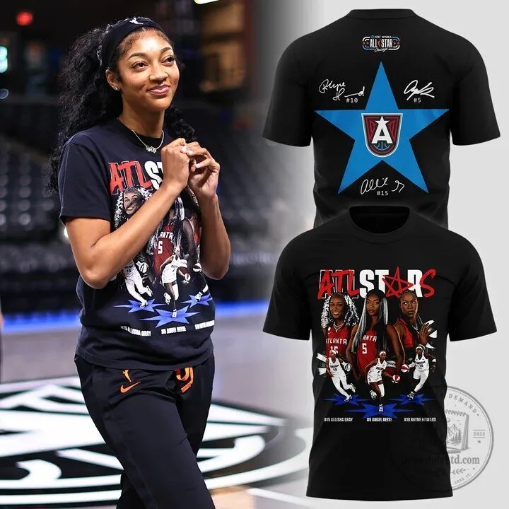 Black T-Shirt featuring the Atlanta Dream All-Stars Basketball Team Graphic