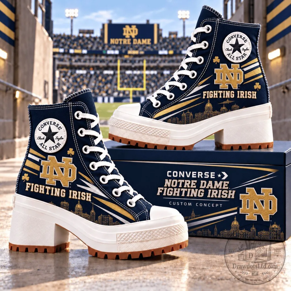 Notre Dame Fighting Irish Heeled High-Top Sneakers Notre Dame Fighting Irish Heeled High-Top Sneakers