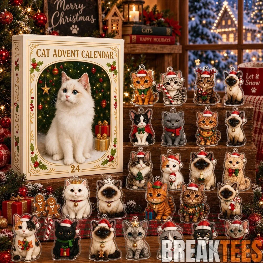 Cat Advent Calendar 2026 with Christmas Cat Ornaments for Cat Lovers