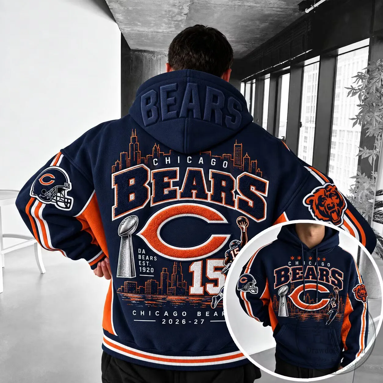 Chicago Bears National Football League Team Logo American Football Hoodie