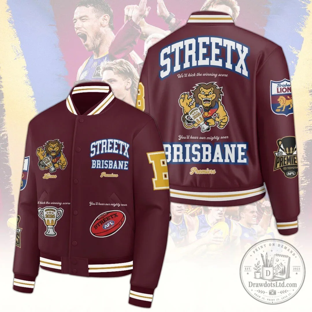 Brisbane Lions AFL Premiers StreetX Varsity Jacket