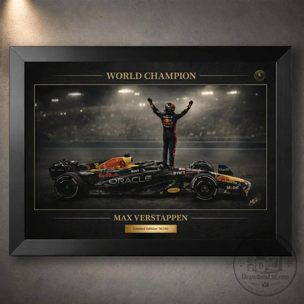 Max Verstappen World Champion Formula One Racing Wall Art