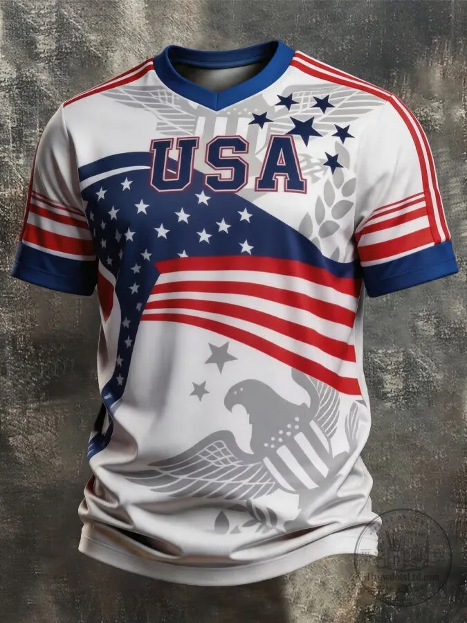 USA Soccer American Flag and Eagle Patriotic Jersey