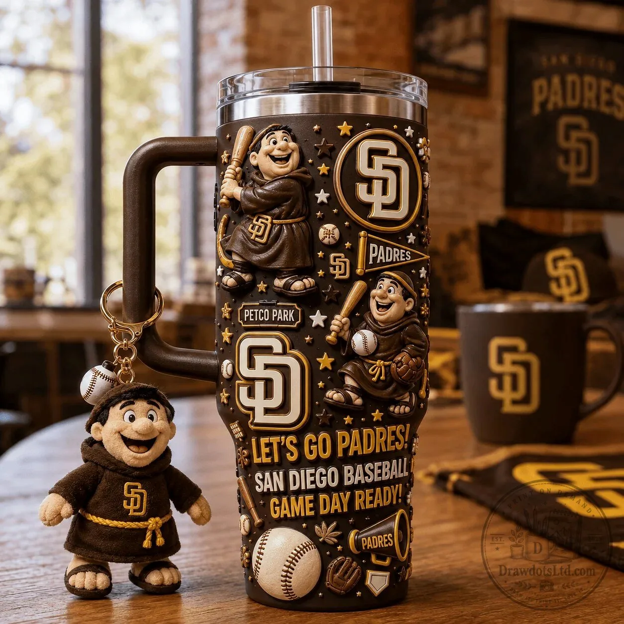 San Diego Padres Baseball Game Day Ready 40oz Tumbler with Handle