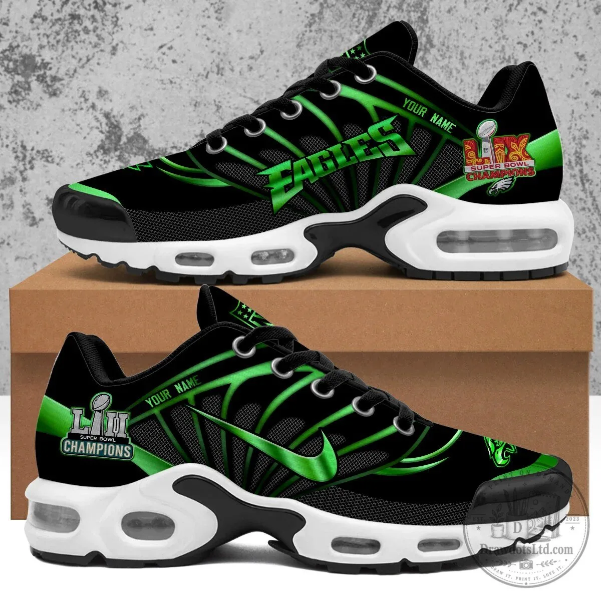 Philadelphia Eagles Super Bowl Champions Personalized Running Shoes