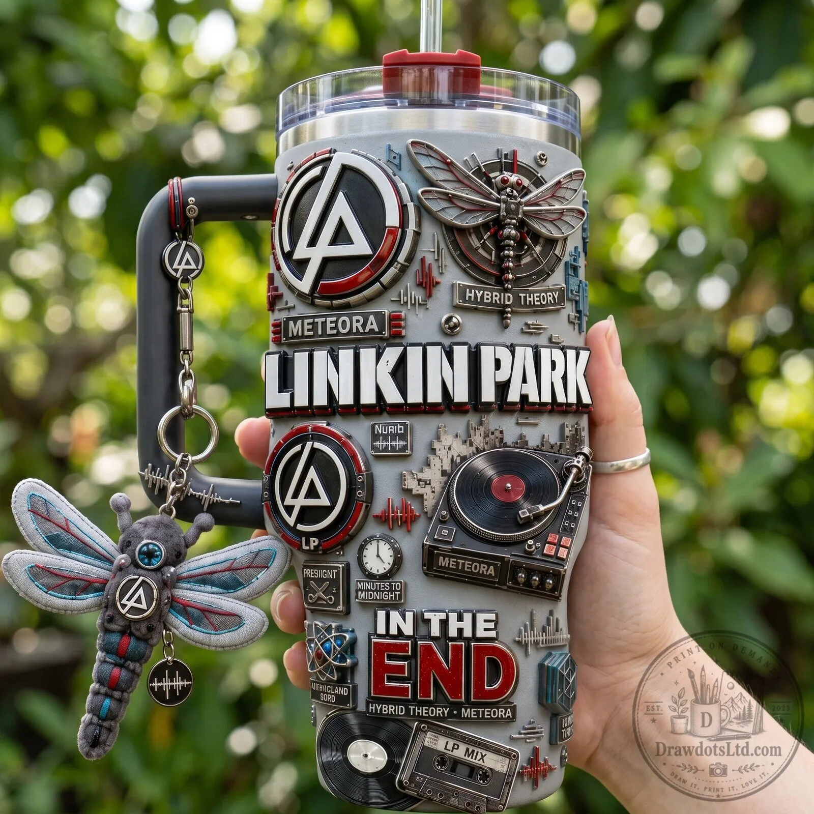 Linkin Park Hybrid Theory Meteora Numb In The End 40oz Tumbler with Handle 4 Linkin Park Hybrid Theory Meteora Numb In The End 40oz Tumbler with Handle