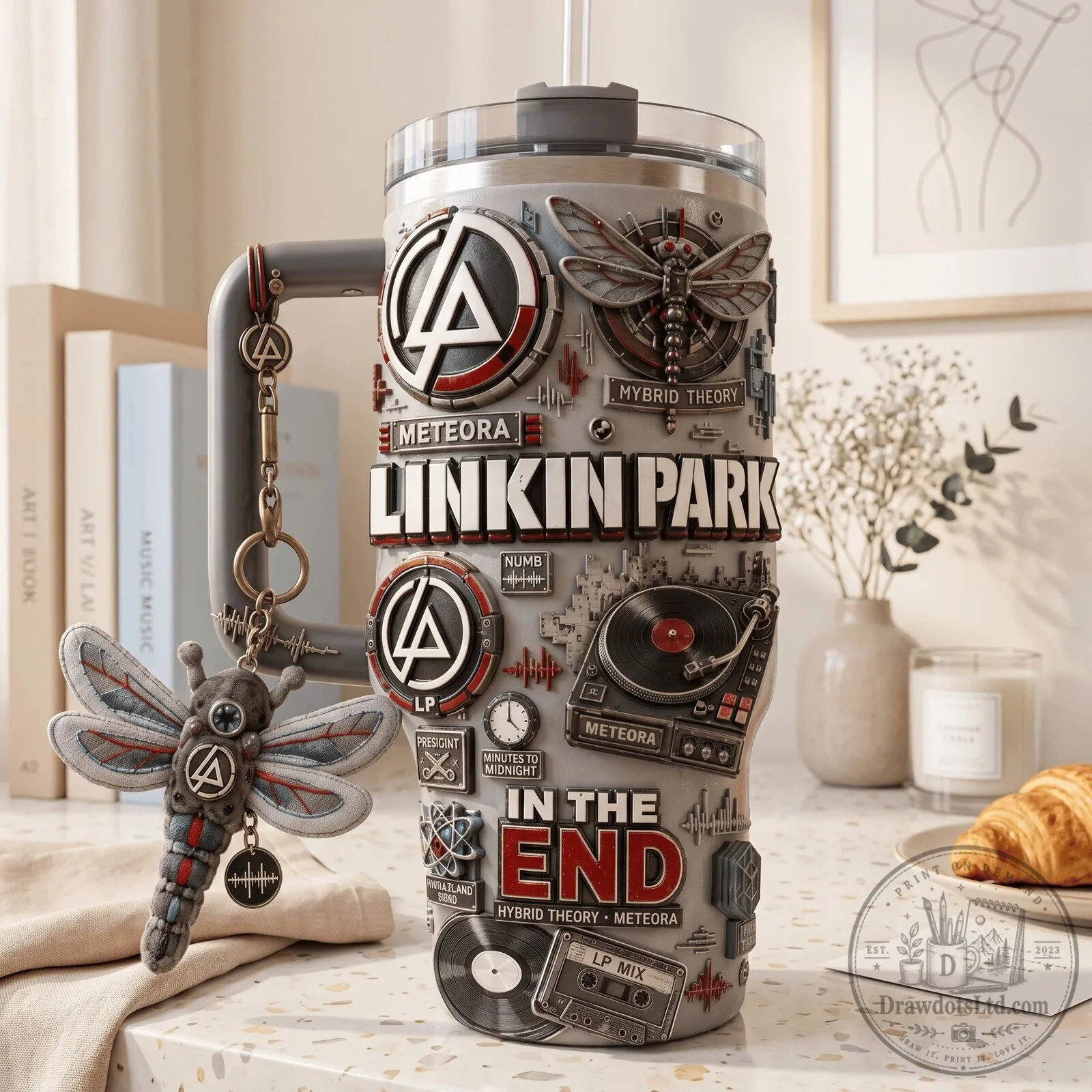 Linkin Park Hybrid Theory Meteora Numb In The End 40oz Tumbler with Handle 5 Linkin Park Hybrid Theory Meteora Numb In The End 40oz Tumbler with Handle