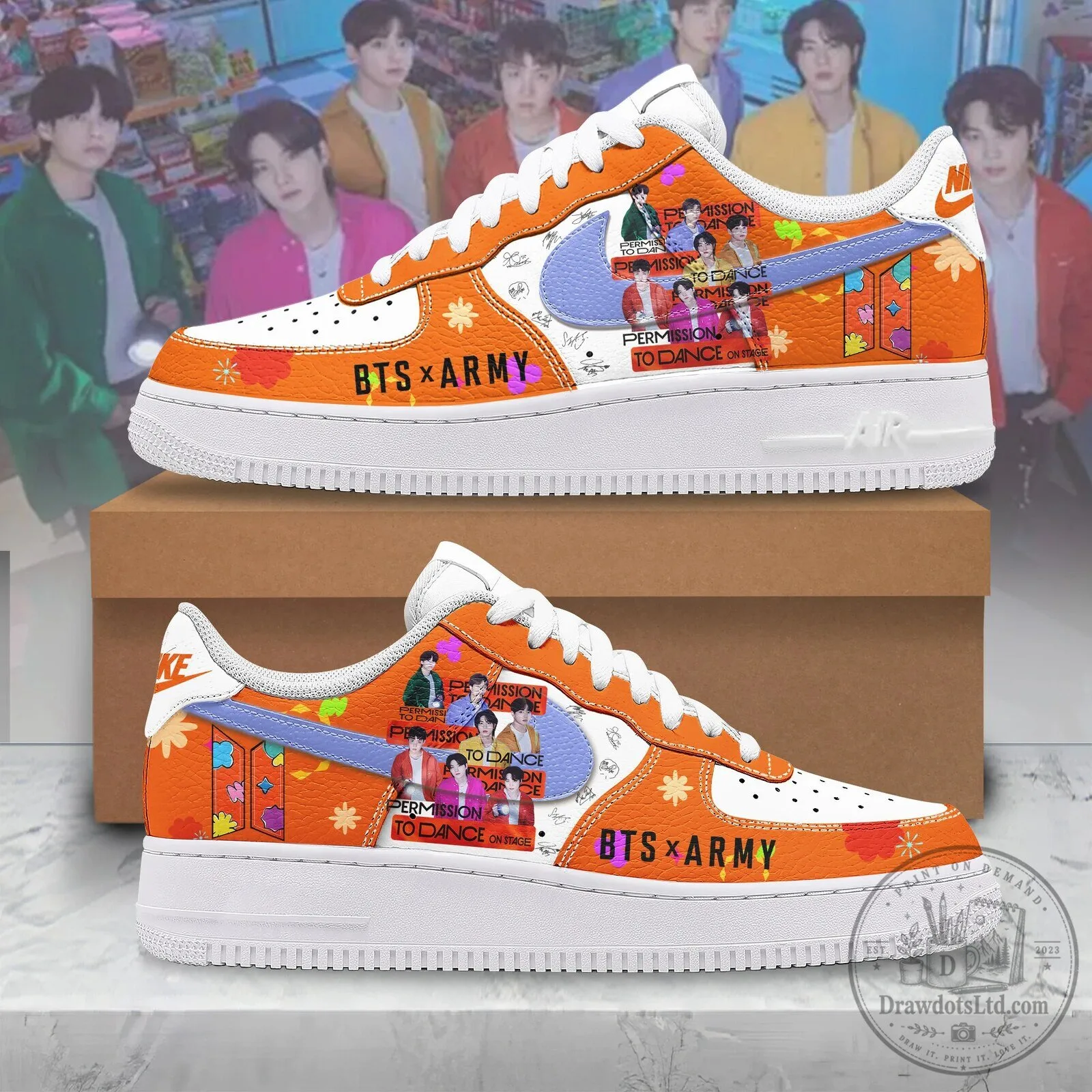 BTS Permission To Dance On Stage K-Pop Band Fan Shoes