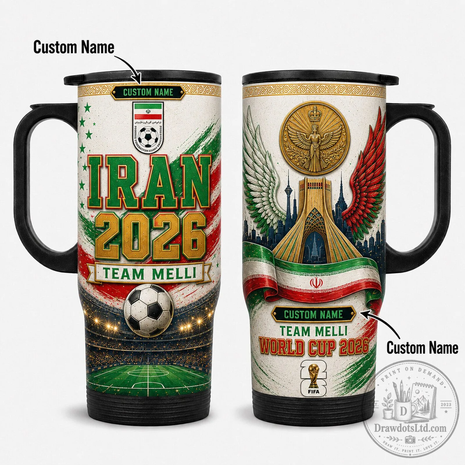 Iran National Football Team World Cup 2026 Stainless Steel Travel Tumbler