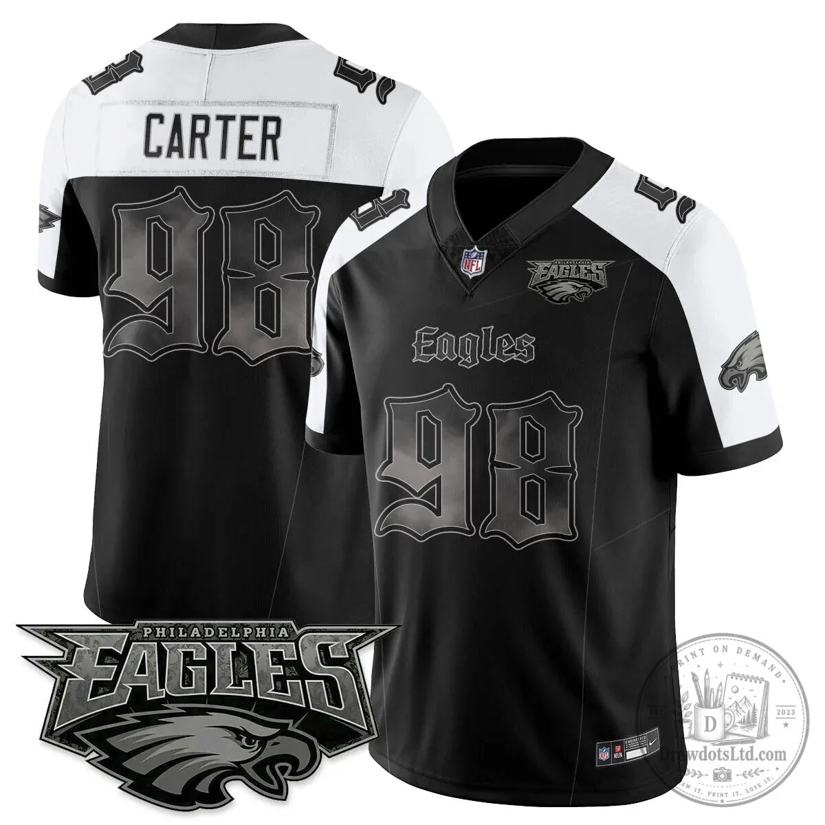 Philly Philadelphia Eagles Saquon Barkley Black Football Jersey 30 Philly Philadelphia Eagles Saquon Barkley Black Football Jersey