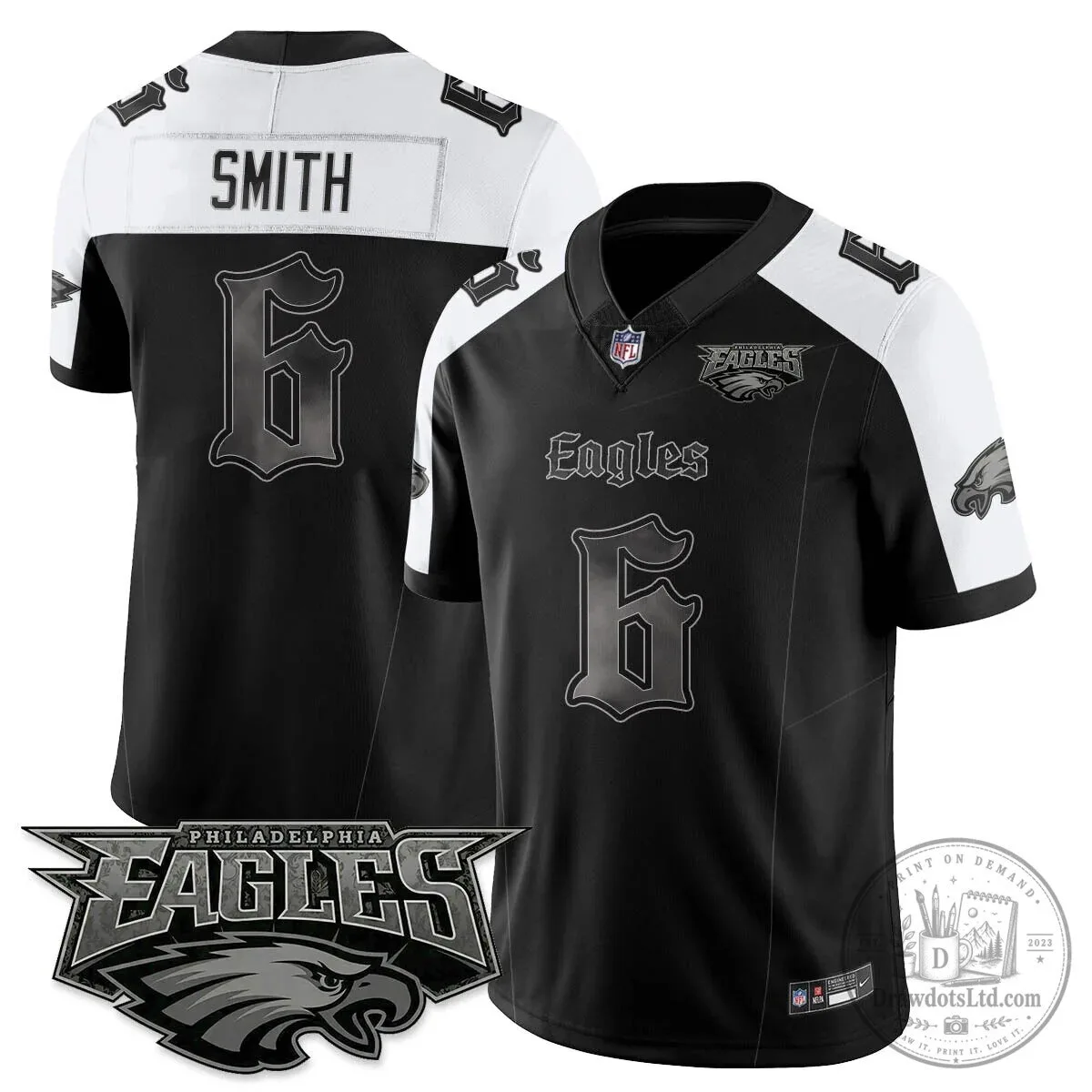 Philly Philadelphia Eagles Saquon Barkley Black Football Jersey 34 Philly Philadelphia Eagles Saquon Barkley Black Football Jersey