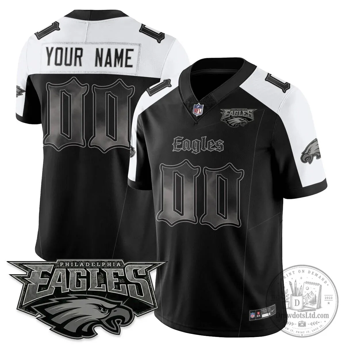 Philly Philadelphia Eagles Saquon Barkley Black Football Jersey 35 Philly Philadelphia Eagles Saquon Barkley Black Football Jersey