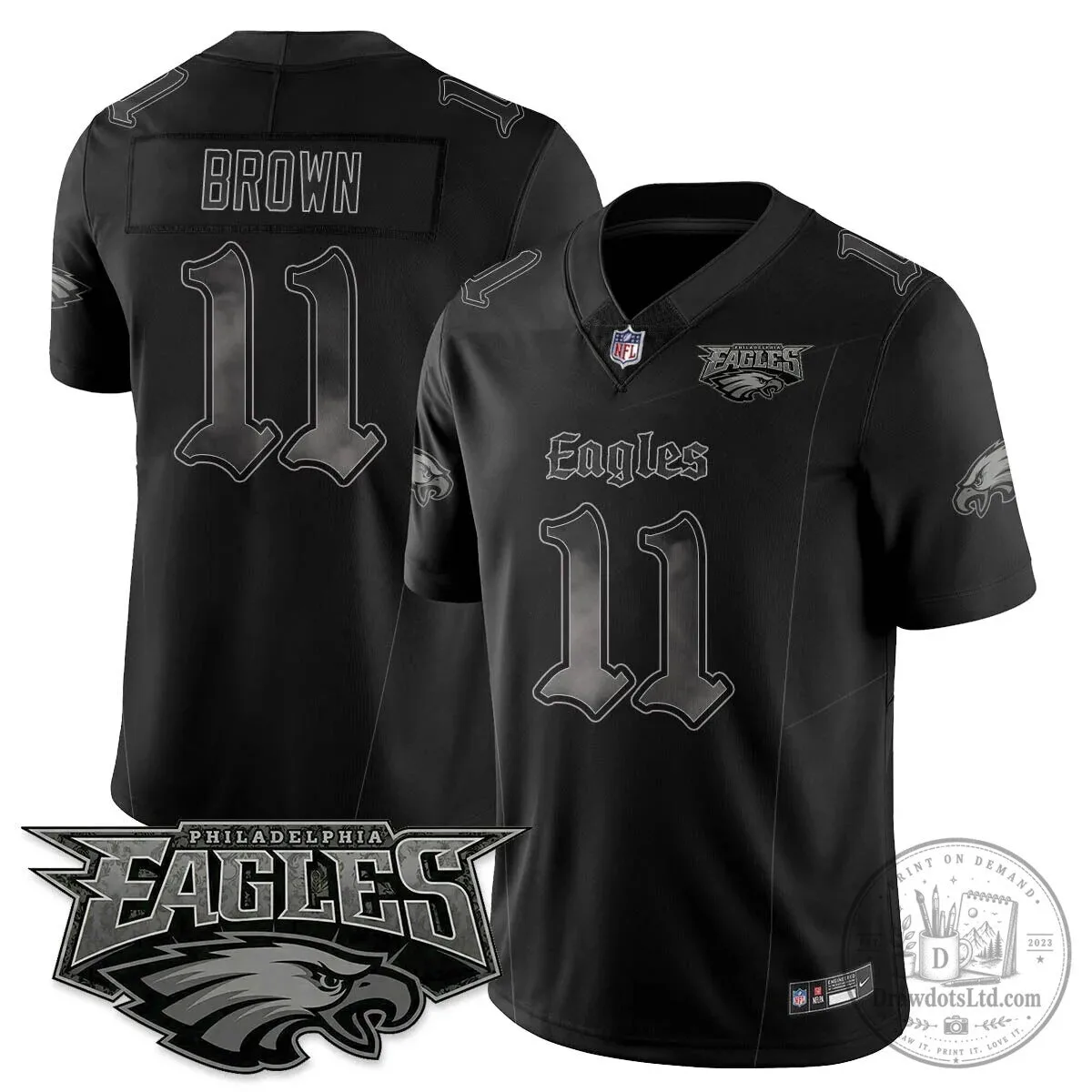 Philly Philadelphia Eagles Saquon Barkley Black Football Jersey 38 Philly Philadelphia Eagles Saquon Barkley Black Football Jersey