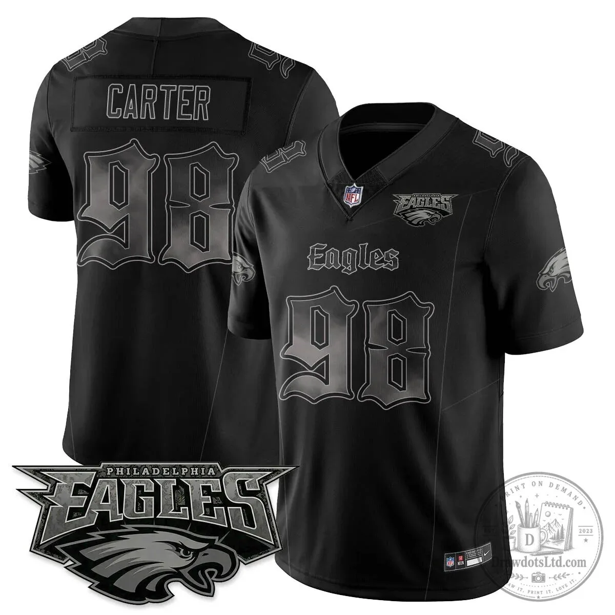 Philly Philadelphia Eagles Saquon Barkley Black Football Jersey 39 Philly Philadelphia Eagles Saquon Barkley Black Football Jersey