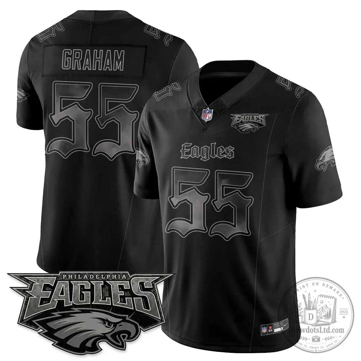 Philly Philadelphia Eagles Saquon Barkley Black Football Jersey 41 Philly Philadelphia Eagles Saquon Barkley Black Football Jersey