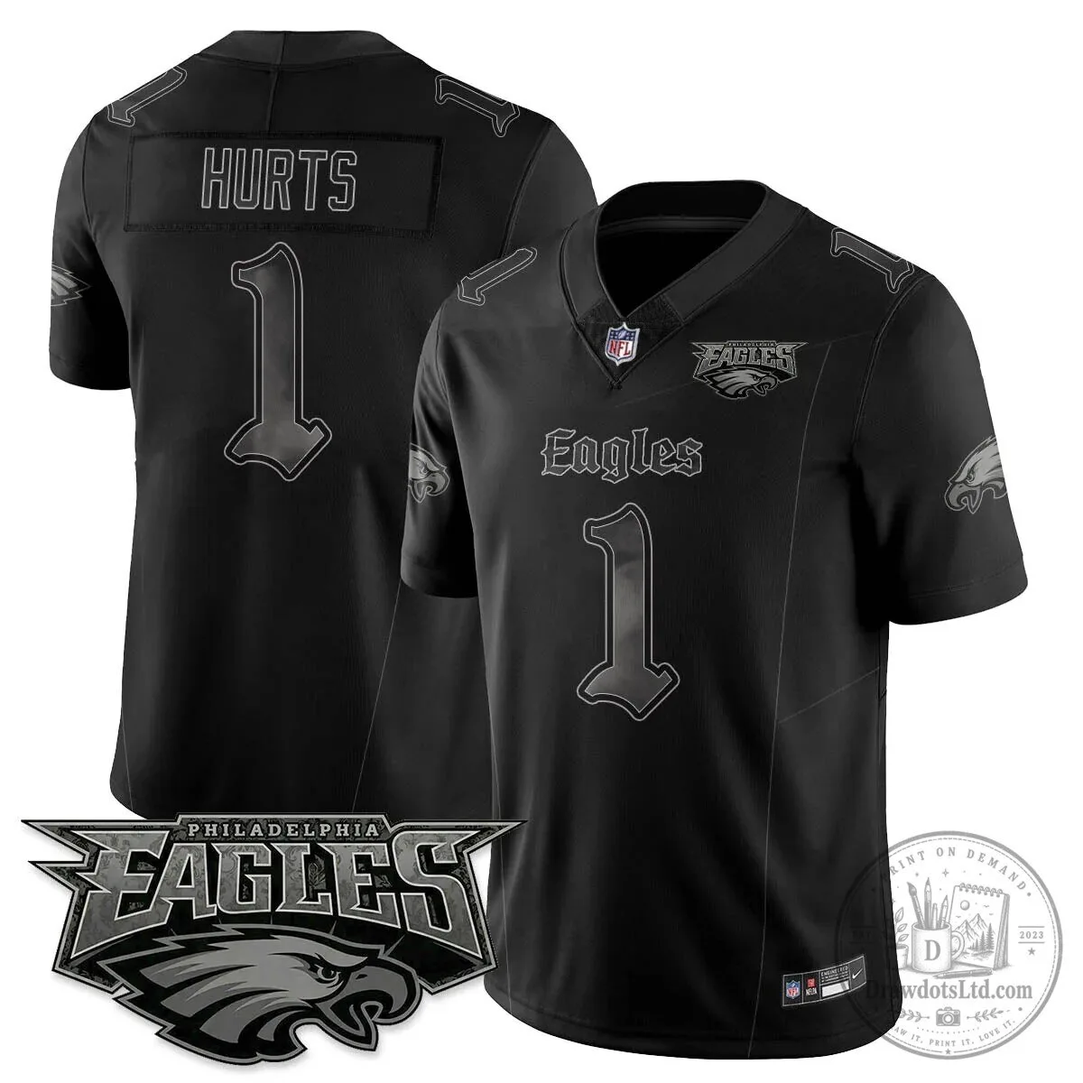 Philly Philadelphia Eagles Saquon Barkley Black Football Jersey 42 Philly Philadelphia Eagles Saquon Barkley Black Football Jersey