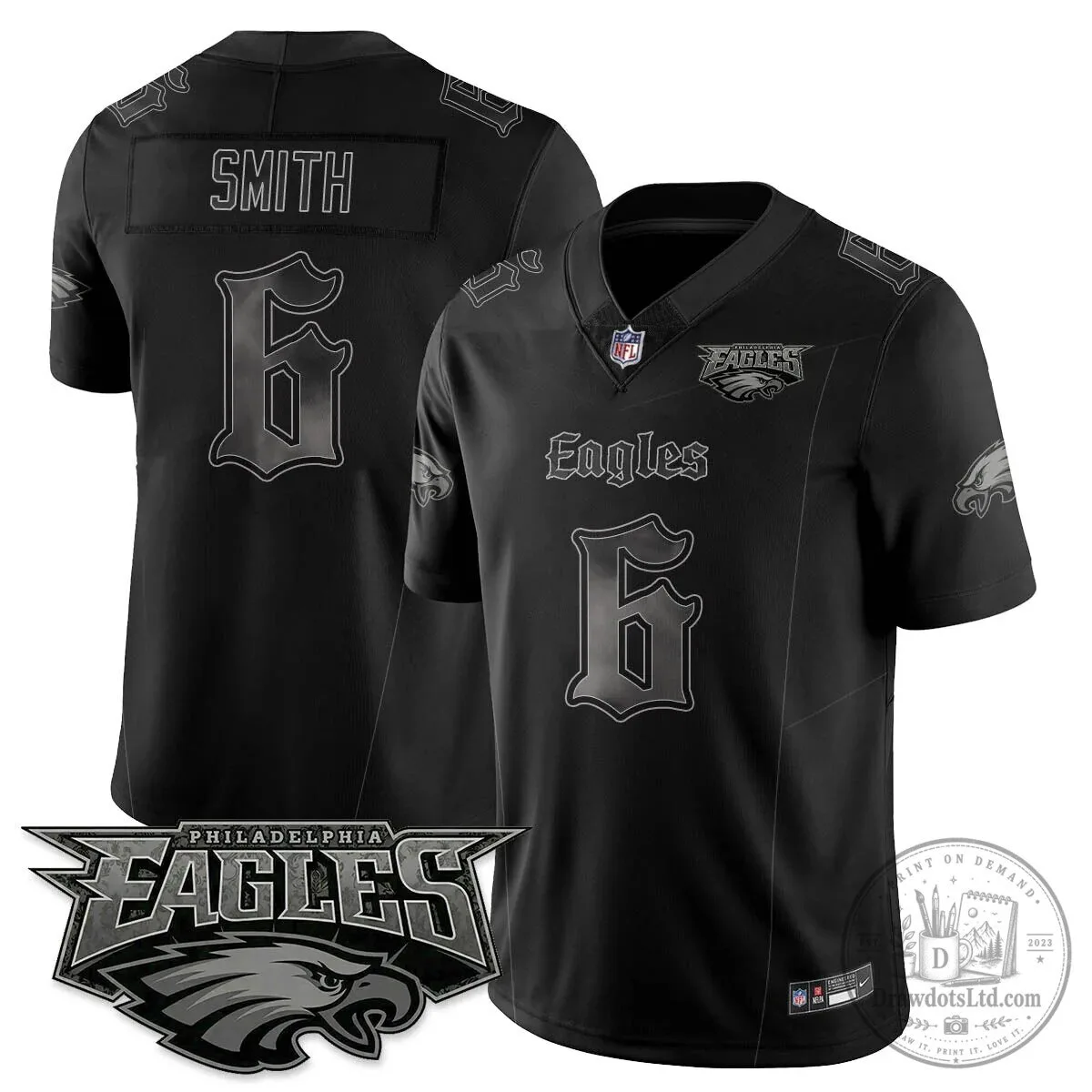 Philly Philadelphia Eagles Saquon Barkley Black Football Jersey 43 Philly Philadelphia Eagles Saquon Barkley Black Football Jersey