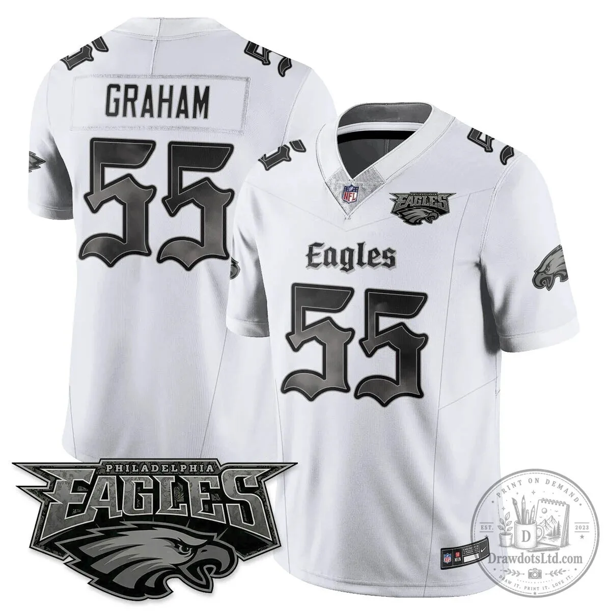 Philly Philadelphia Eagles Saquon Barkley Black Football Jersey 50 Philly Philadelphia Eagles Saquon Barkley Black Football Jersey