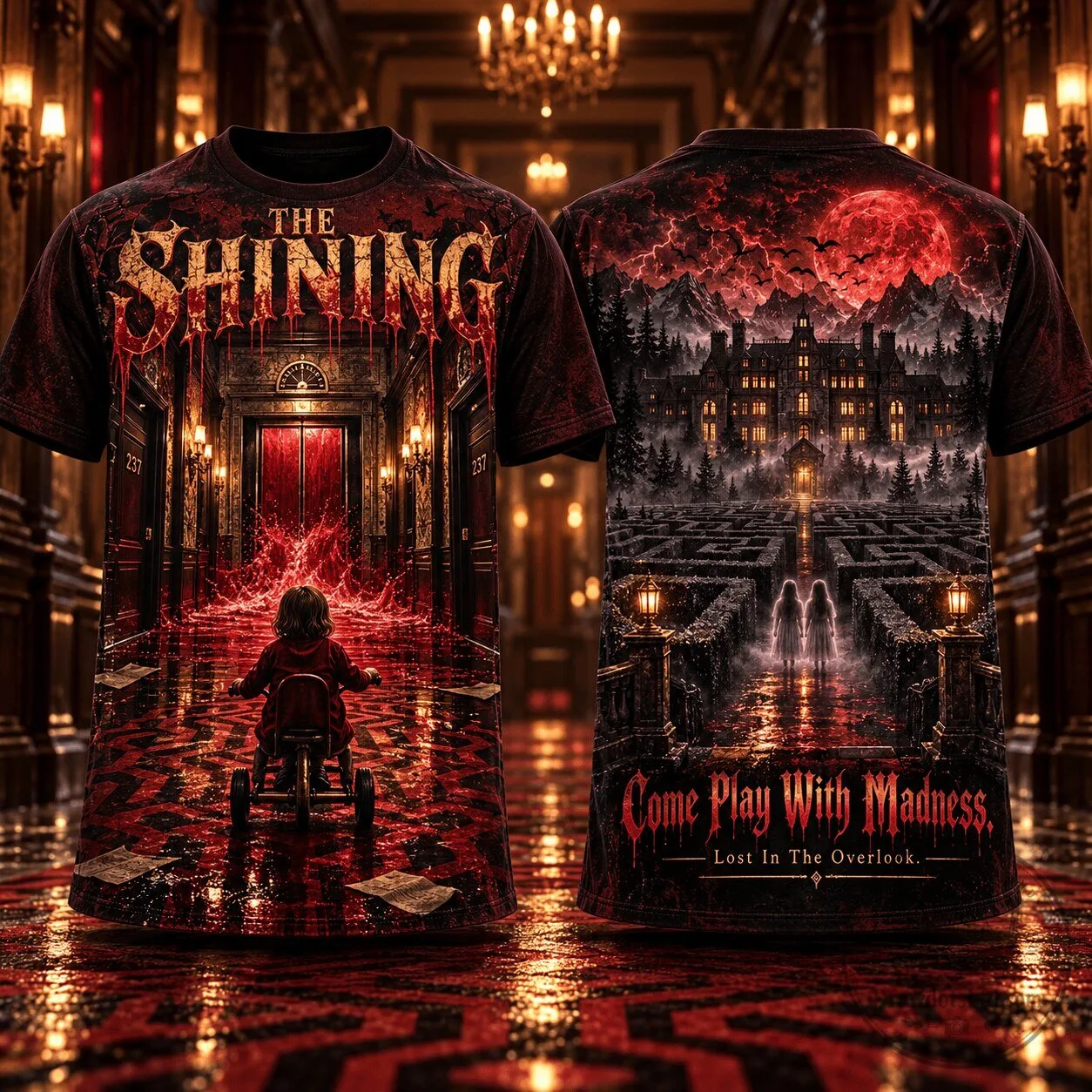 The Shining Overlook Hotel Danny Tricycle Horror Movie T-Shirt