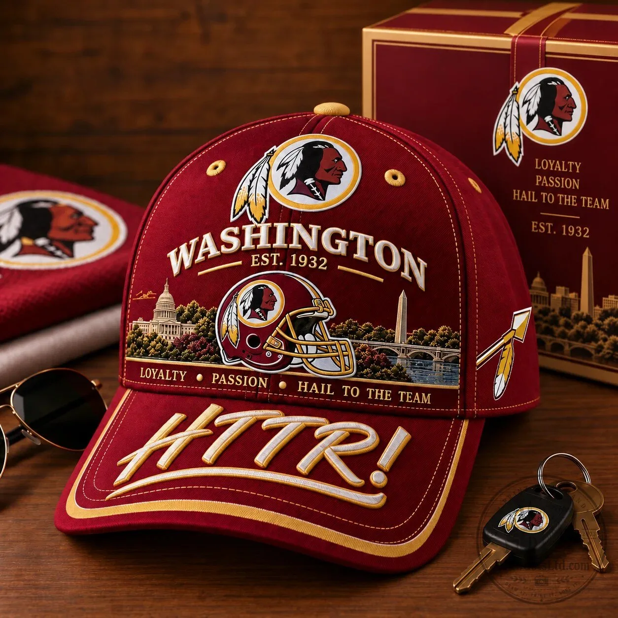 Washington Redskins Football Team Loyalty Passion Hail To The Team Cap Hat