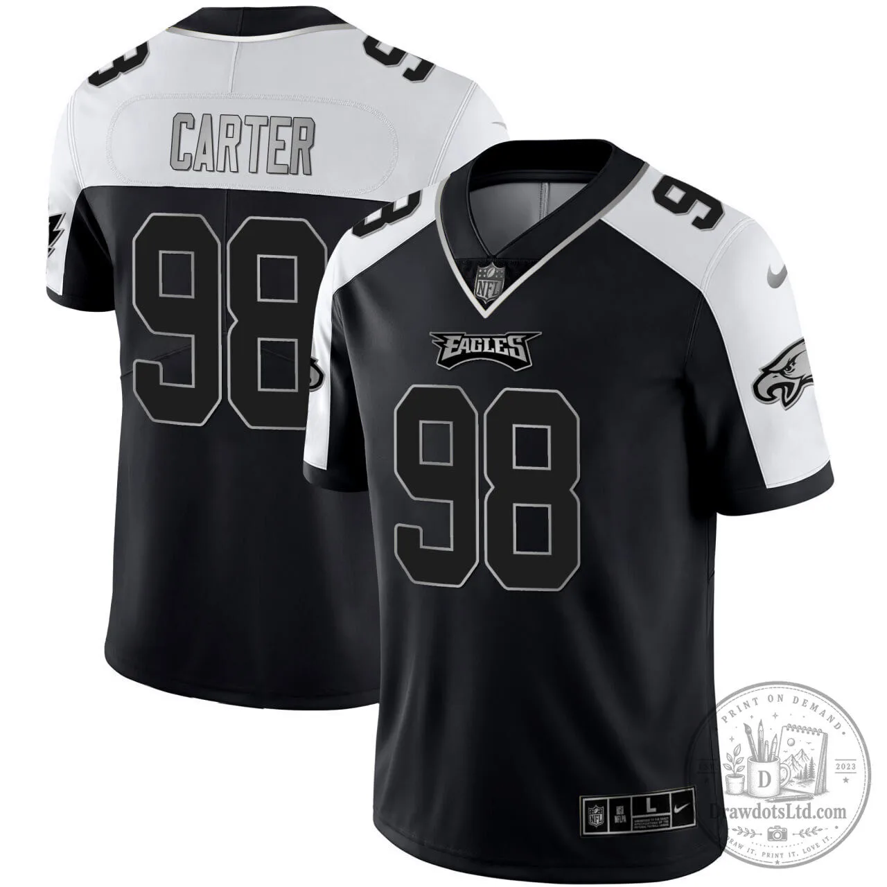 Jalen Carter Philadelphia Eagles Black Alternate Football Jersey