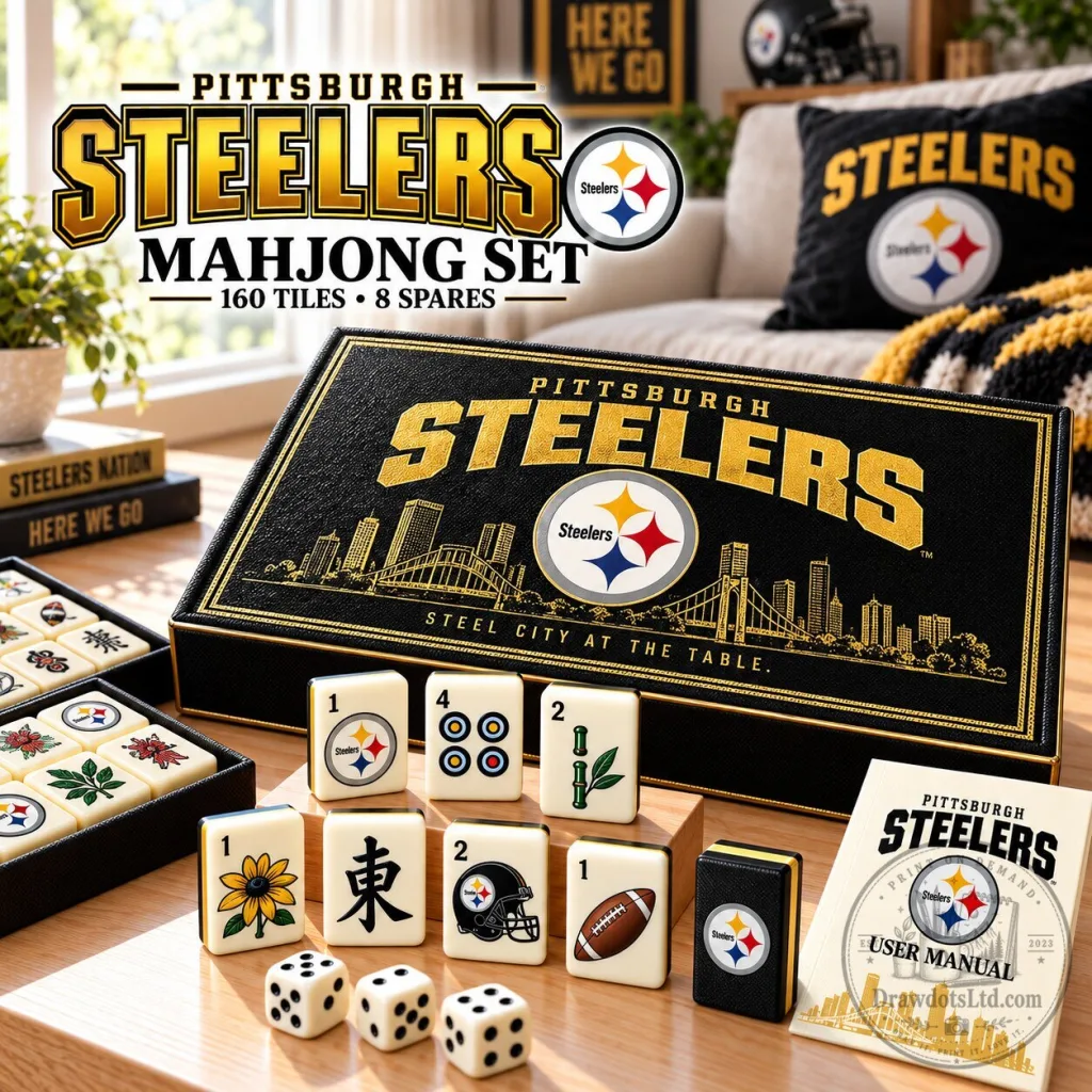 Pittsburgh Steelers Premium Mahjong Set with 160 Tiles and User Manual Pittsburgh Steelers Premium Mahjong Set with 160 Tiles and User Manual