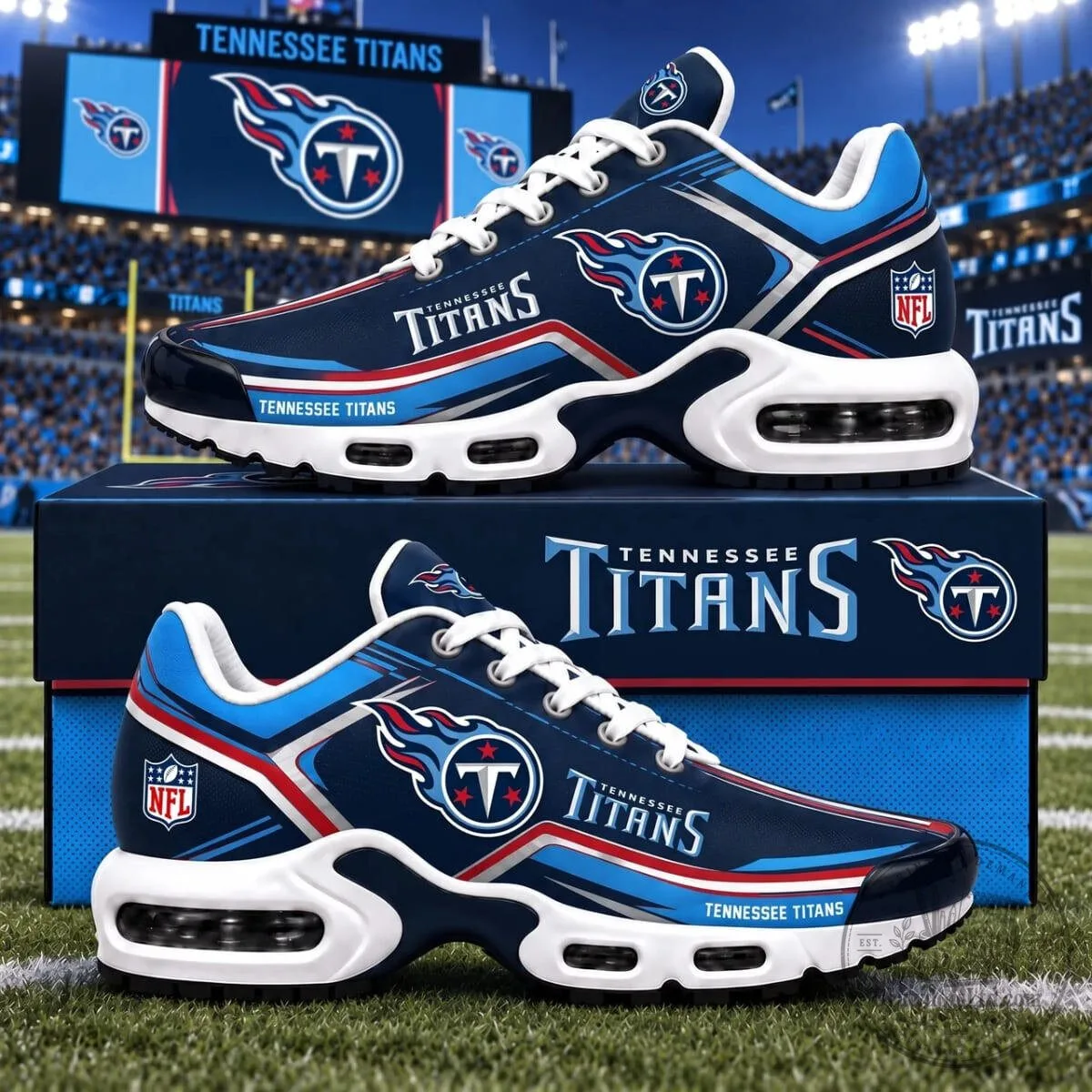 Tennessee Titans NFL Fan Gear Sneakers, Custom Football Team Shoes