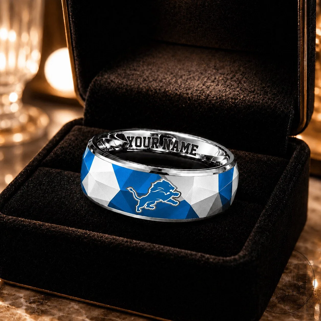 Detroit Lions Fan Custom Name Ring