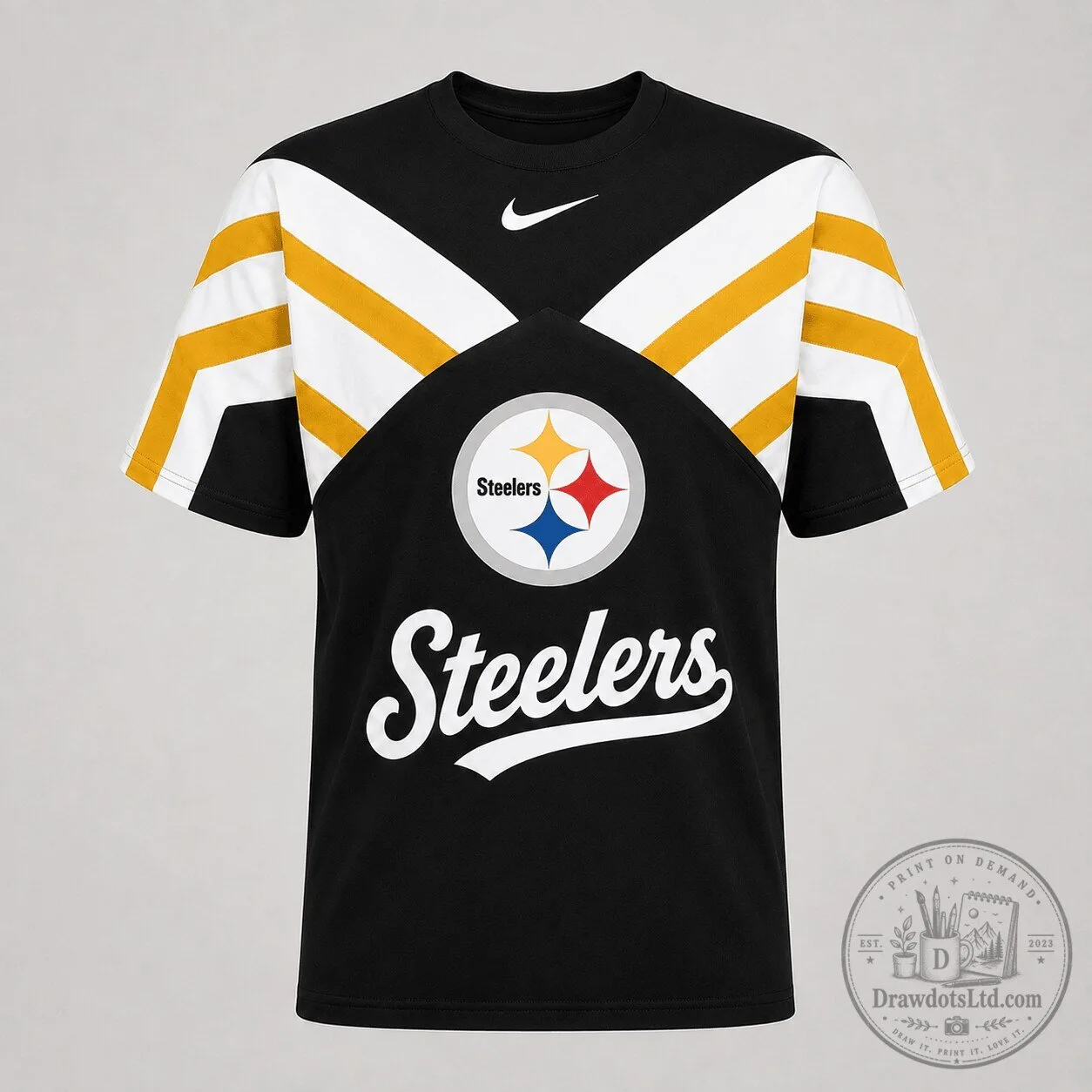 Pittsburgh Steelers NFL Black and Gold Fan Apparel Performance T-Shirt