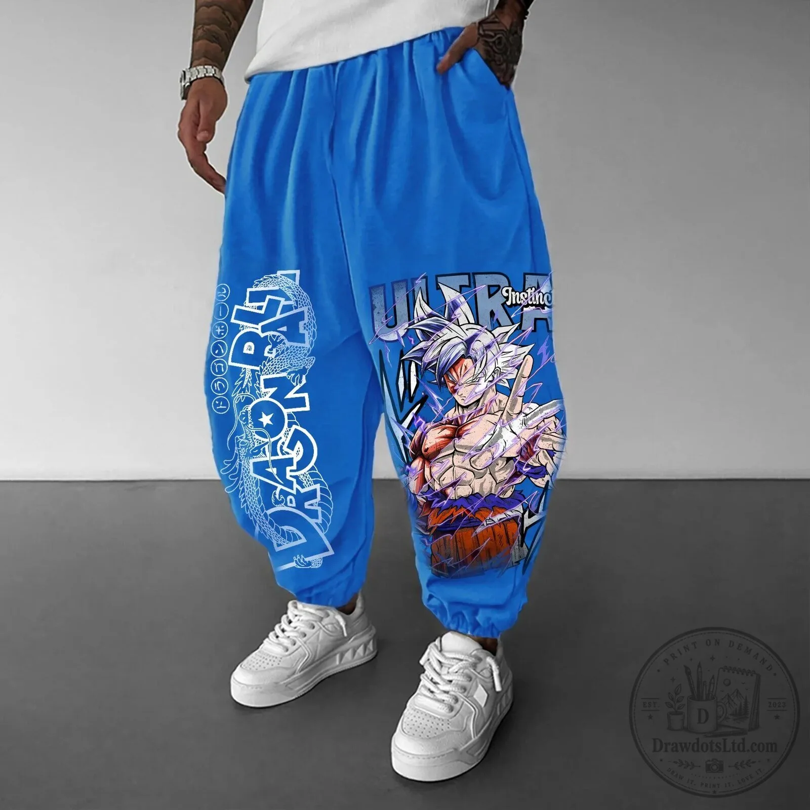 Dragon Ball Z Goku Super Saiyan Ultra Instinct Blue Baggy Pants