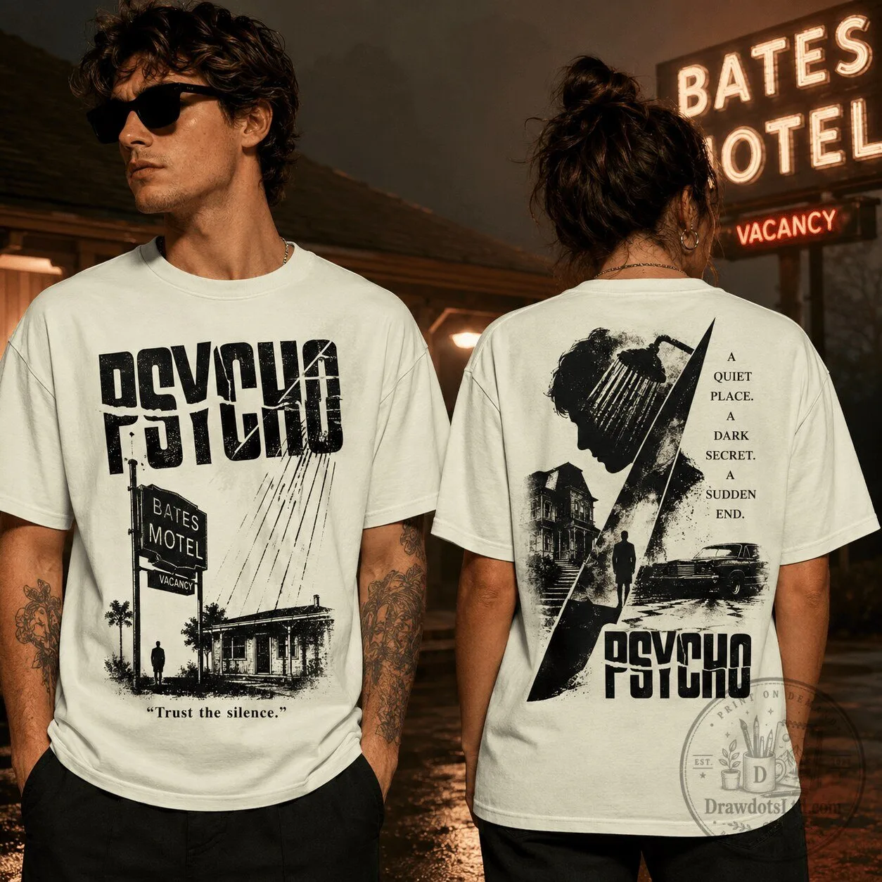 Happy Halloween Psycho Bates Motel Horror Movie T-Shirt