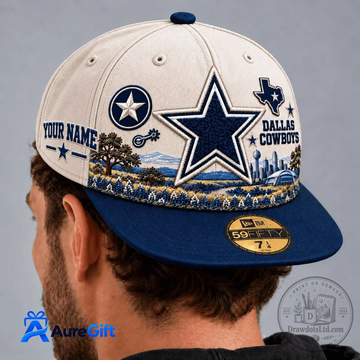Dallas Cowboys Personalized Christmas Kickoff Embroidered Baseball Cap Hat