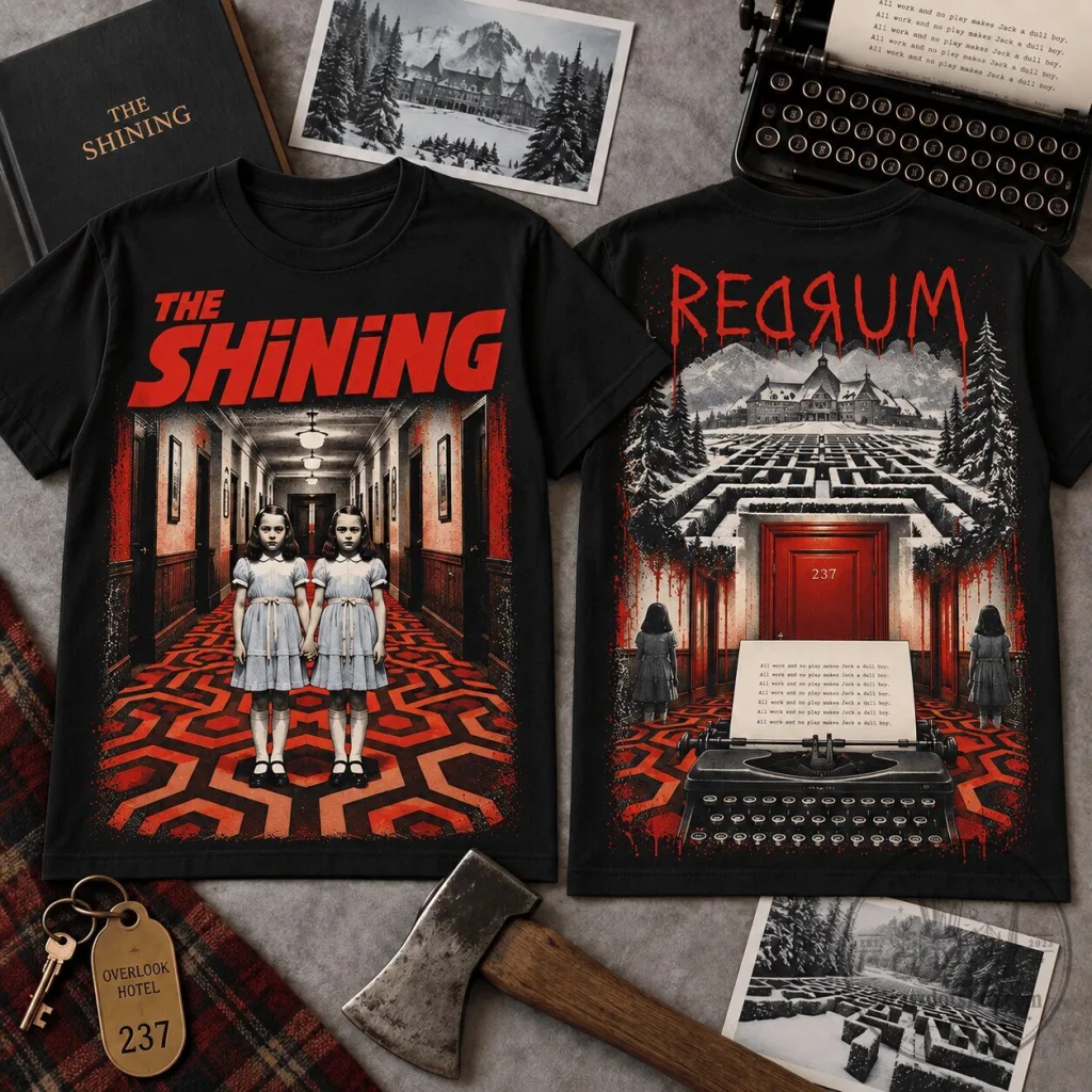The Shining Redrum Overlook Hotel Horror Movie Twin Girls T-Shirt