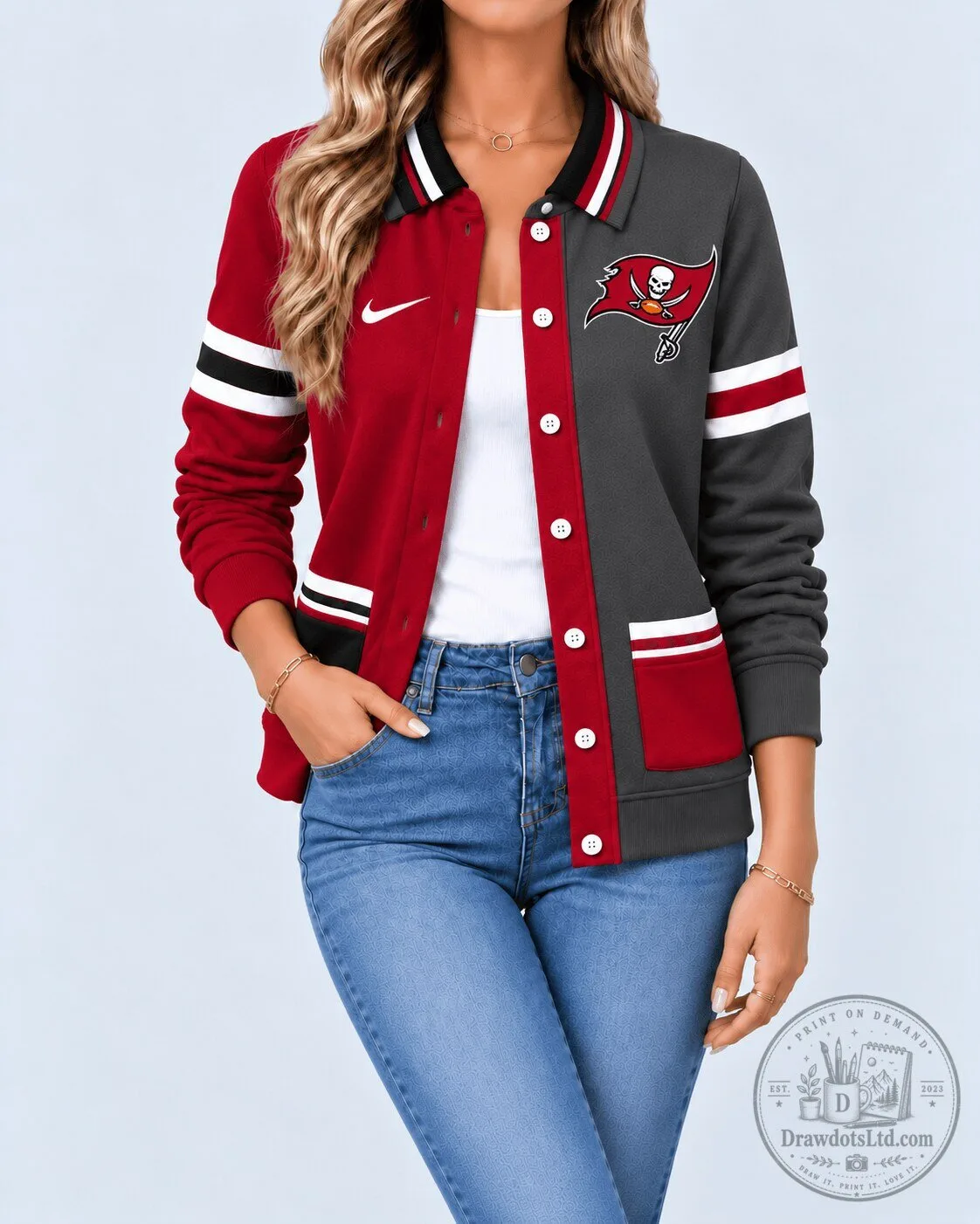 Tampa Bay Buccaneers NFL Classic Varsity Button-Up Jacket